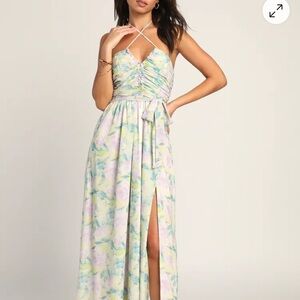 Floral Halter Maxi Dress